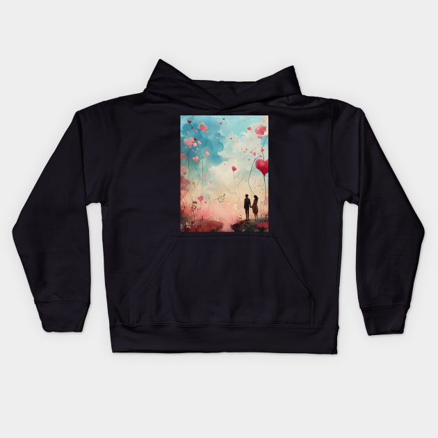 Discover True Romance: Art, Creativity and Connections for Valentine's Day and Lovers' Day Kids Hoodie by insaneLEDP